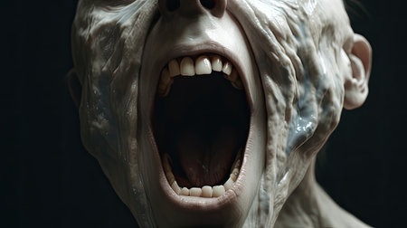 a close up of a faceの素材