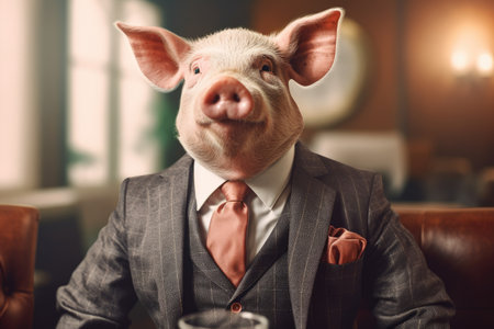 a pig in a suitの素材
