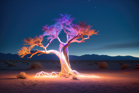 a tree with lights on itの素材