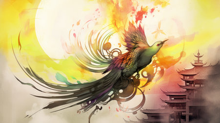 a bird flying in the skyの素材