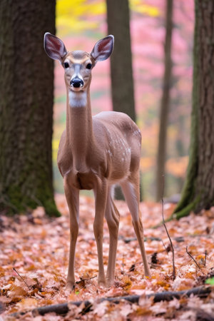 a deer standing in the woodsの素材