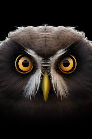 a close up of an owlの素材