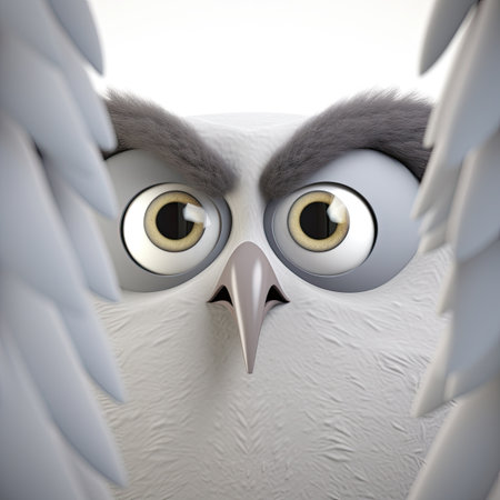 a close up of an owlの素材