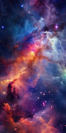 a colorful clouds and starsの素材