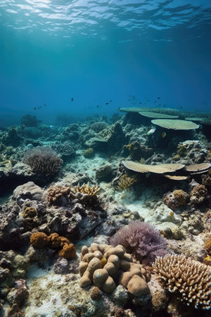 a coral reef with fish and coralsの素材