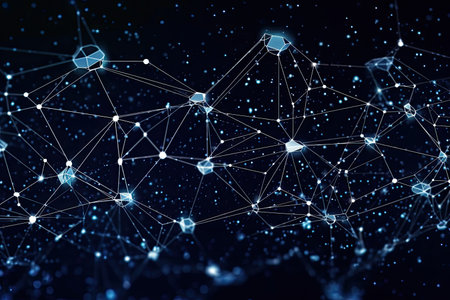 a network of dots and linesの素材