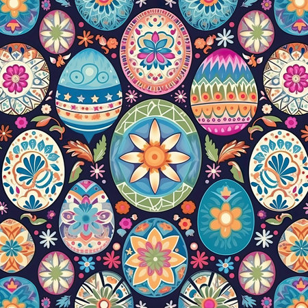 a colorful pattern of eggsの素材