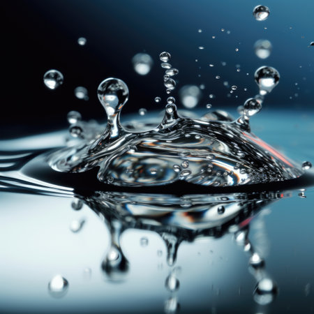 water splashing water with dropletsの素材