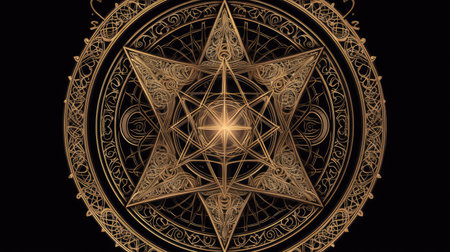 a gold star with a star in centerの素材