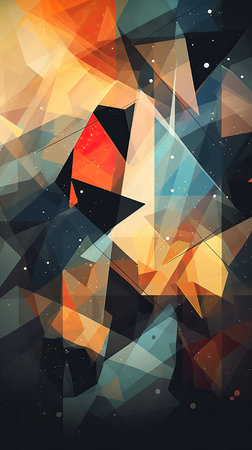 a colorful triangles and linesの素材