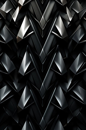 a black and silver metal patternの素材