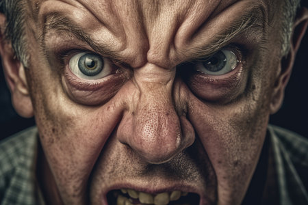 a close up of a man's faceの素材