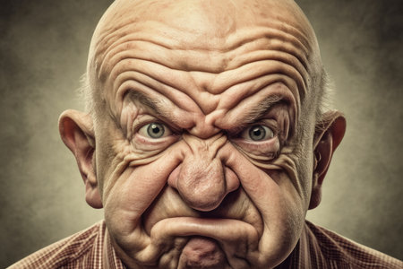 a man making a faceの素材