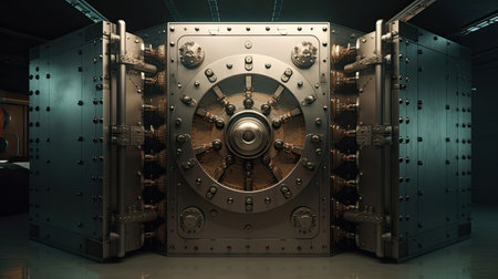 a large metal vault doorの素材