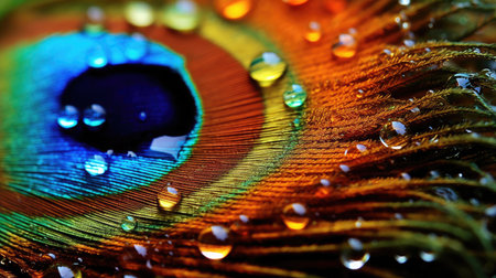 a close up of a peacock featherの素材