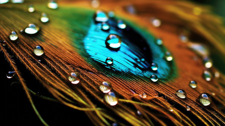 a close up of a peacock featherの素材