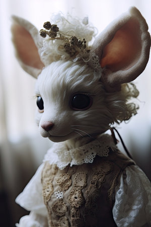 a stuffed animal in a dressの素材