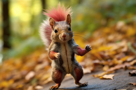 a squirrel standing on its hind legsの素材