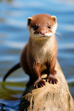 a small animal standing on a rockの素材