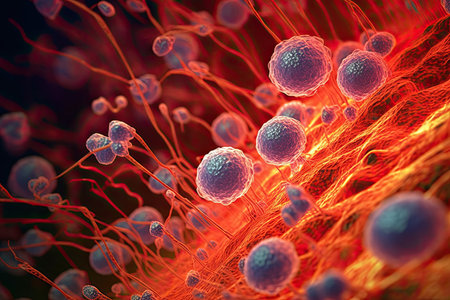 a close-up of a cellの素材