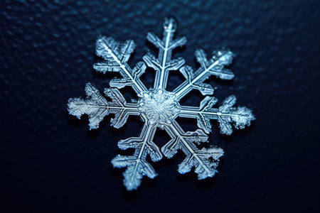 a close up of a snowflakeの素材