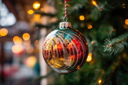 a christmas ornament from a treeの素材