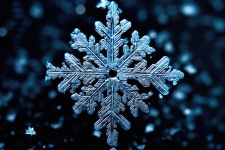 a close up of a snowflakeの素材