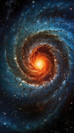 a spiral galaxy in spaceの素材