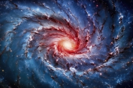 a spiral galaxy in spaceの素材