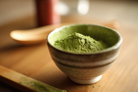 a bowl of green powderの素材