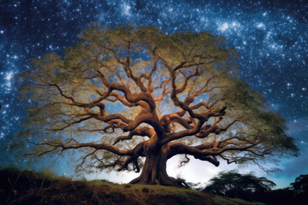 a large tree with many branches and branchesの素材