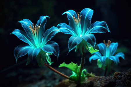 a group of blue flowersの素材