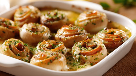 a dish of cooked snailsの素材