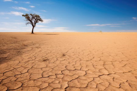 a tree in a dry desertの素材