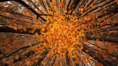 a tree with orange leavesの素材