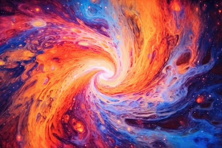 a colorful swirl of paintの素材