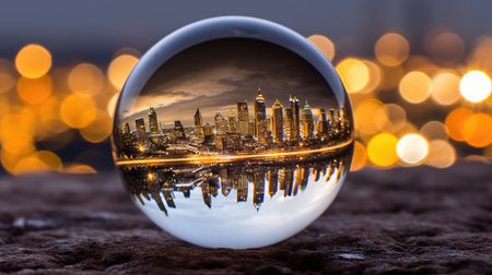 a city in a glass ballの素材