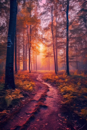 a path through a forestの素材