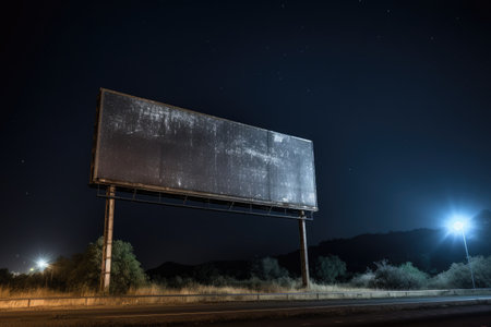 a large billboard on a road at nightの素材