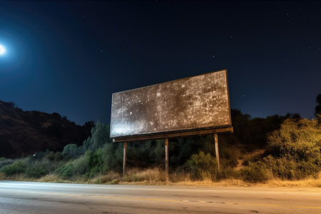 a billboard on the side of a roadの素材