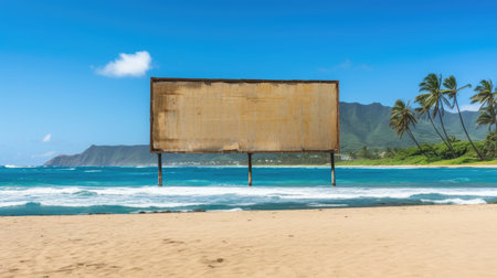 a large billboard on stilts in the waterの素材