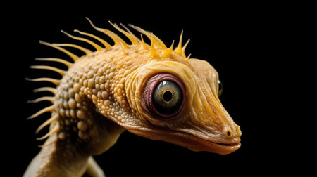 a close up of a lizard's faceの素材