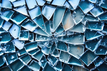 a broken glass with many piecesの素材