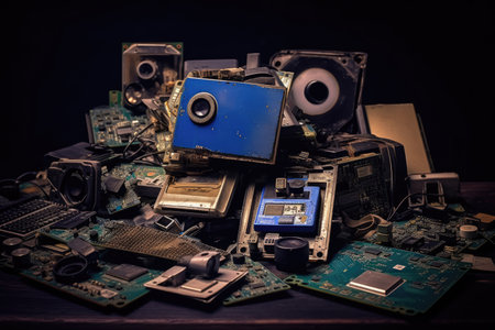 a pile of electronic componentsの素材