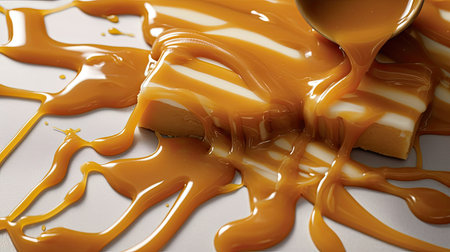 a close up of caramel sauceの素材