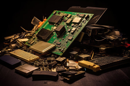 a pile of electronic componentsの素材