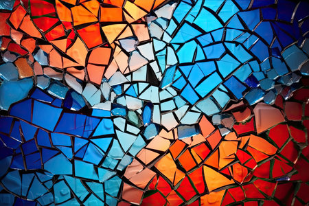 a broken glass with different colorsの素材