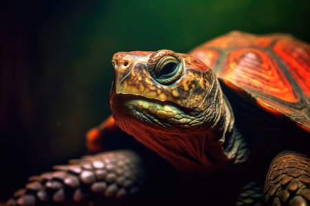 a close up of a turtleの素材