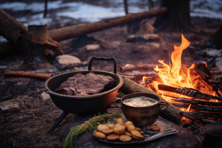 a food on the grillの素材