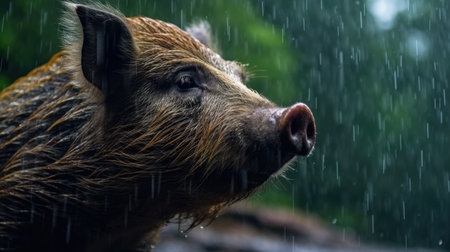 a brown bear in the rainの素材